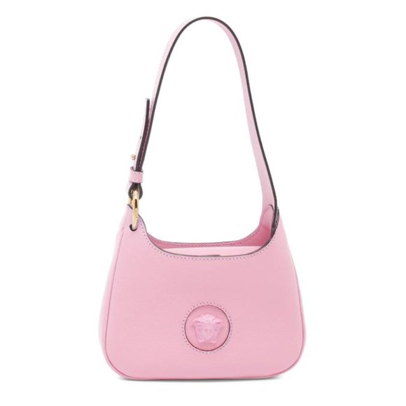 Versace Handbags - Versace La Medusa Convertible Leather Crossbody Bag Pink